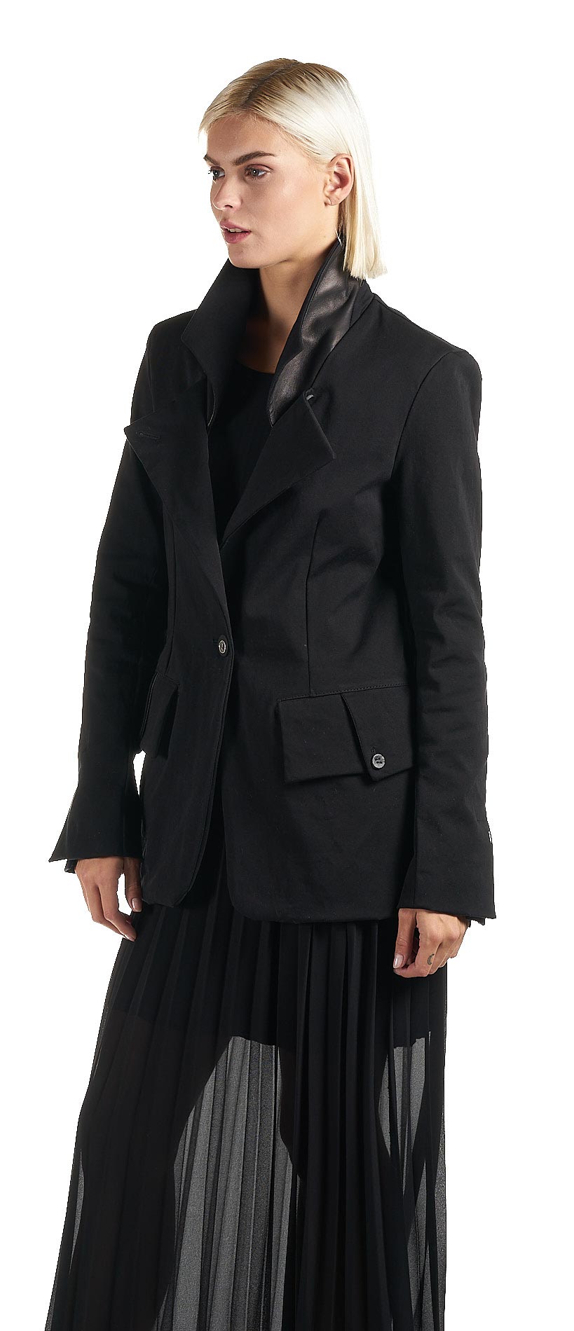 DANIELE BASTA LEATHER AND SILVER JACKET 